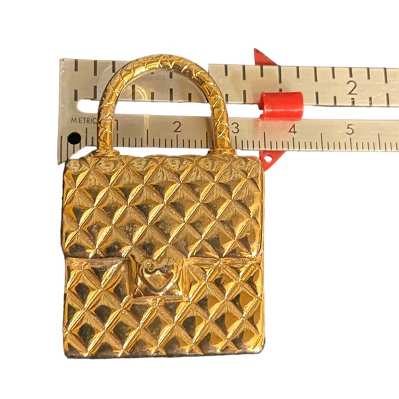 Brooch Lapel Pin Goldtone Handbag Gold/Silver Tone 3 Cats - Picture 7 of 11